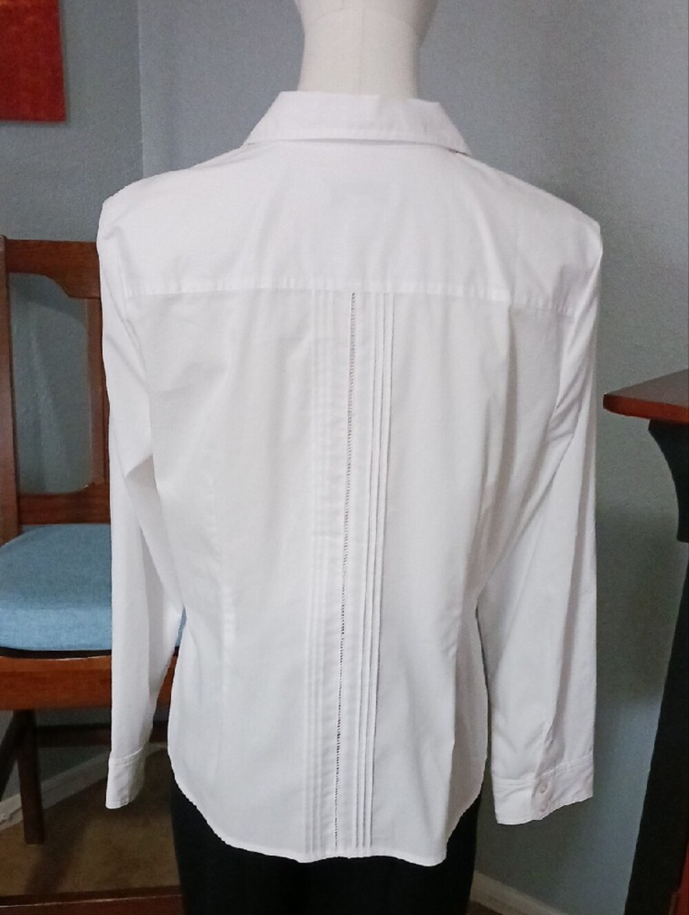 Christopher & Banks- Women's White Pintuck Button-Down Shirt - Picture 8 of 14